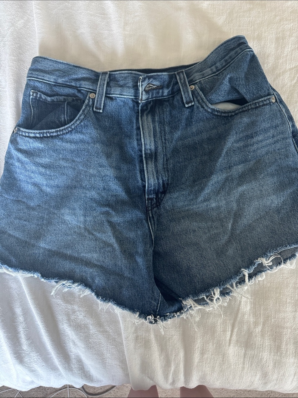 Levi's Dark Blue Denim Cutoff Shorts